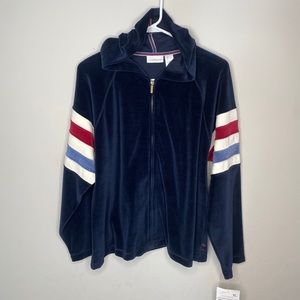 Liz Claiborne Velvet Zip Up Hoodie XL